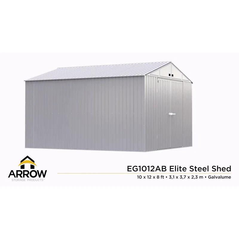 Arrow Arrow Elite 10 ft. W x 12 ft. D Galvanized Steel Storage Shed