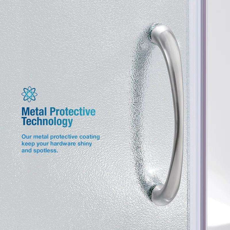 Ove Decors 15SKA-BREF34-SATAC OVE Decors Breeze 35 in. Round Shower Kit w/ Frosted, Base, Wall