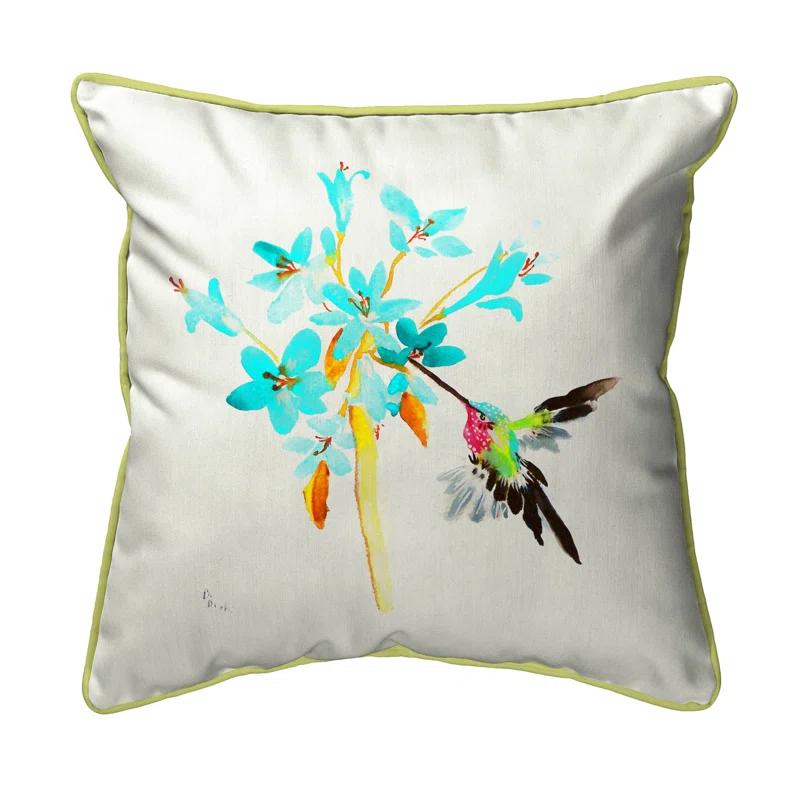 Betsy Drake Interiors Hummingbird Indoor/Outdoor Reversible Throw Pillow