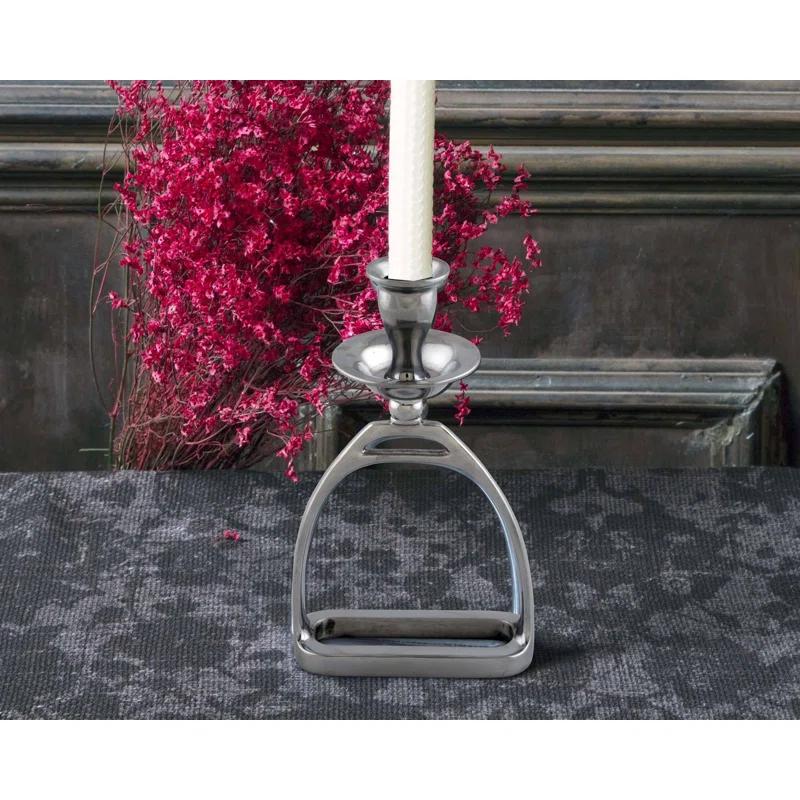 Arthur Court Designs Equestrian 8'' H Metal Tabletop Candlestick