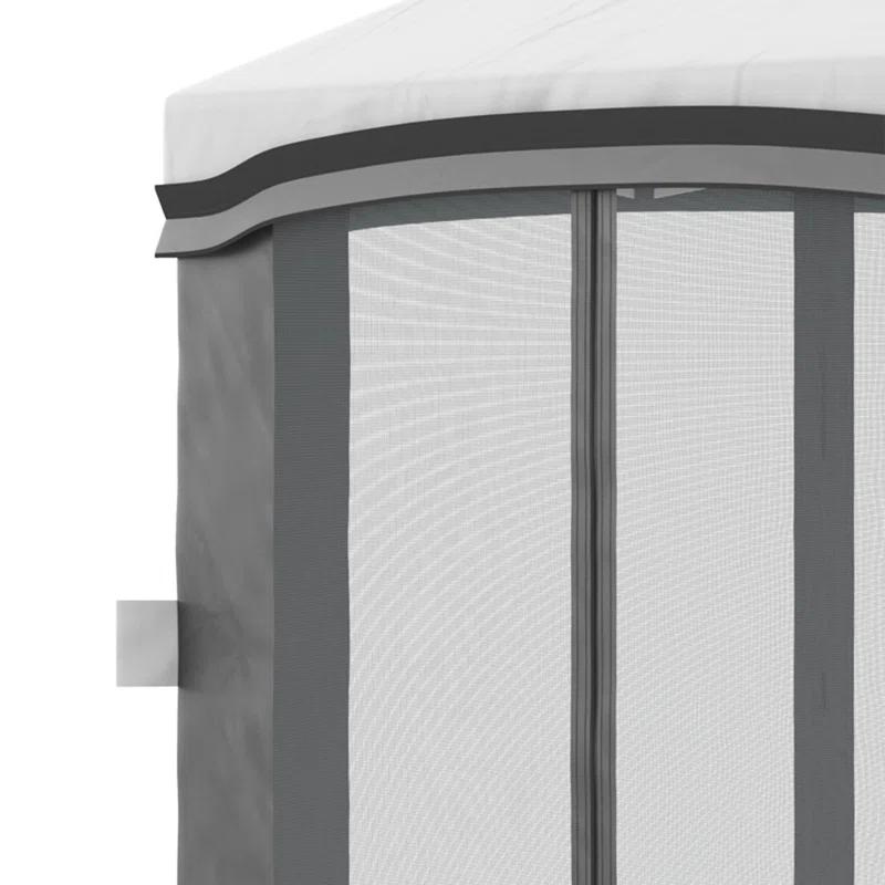 junzc Outsunny 10' X 10' Pop Up Canopy Tent With Netting, Instant Tents For Parties, Height Adjustable, With Wheeled Carry Bag And 4 Sand Bags For Outdoor, Garden, Patio