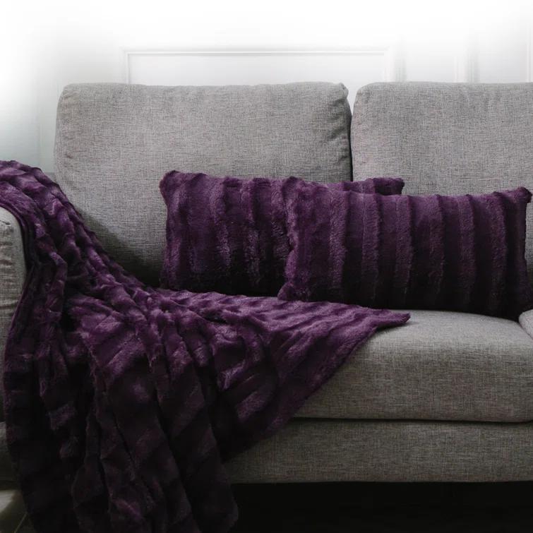 Cheer Collection Faux Fur Throw Pillow (Set of 2)