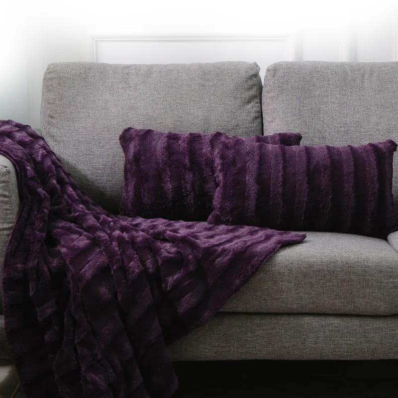 Cheer Collection Faux Fur Throw Pillow (Set of 2)