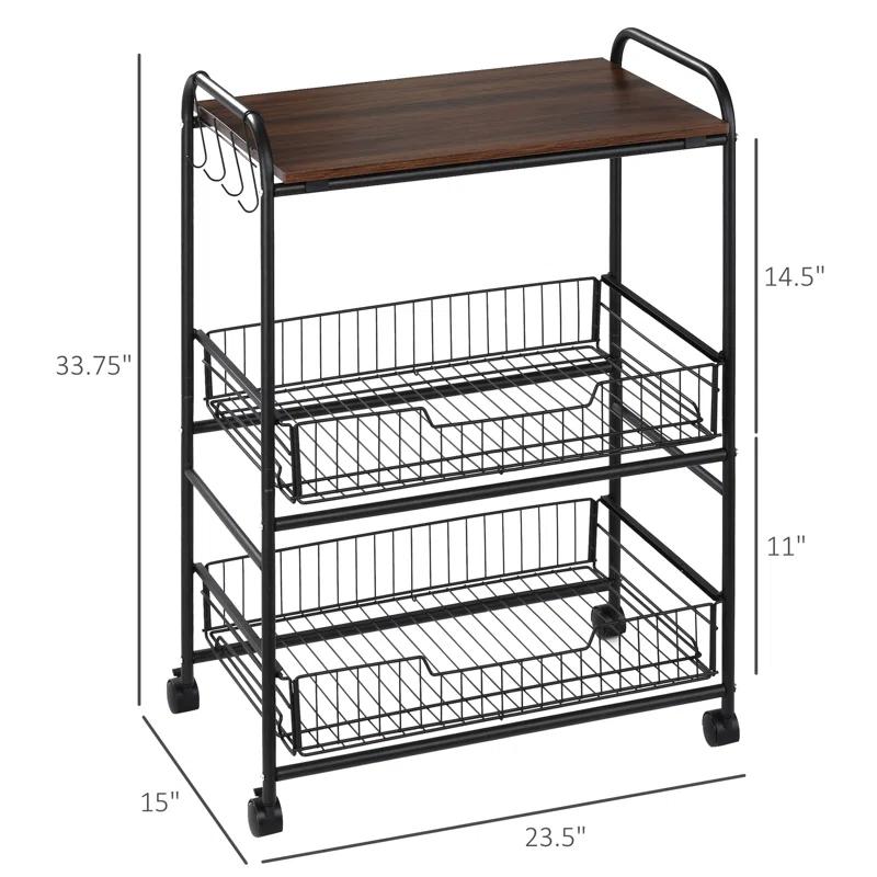 HomCom Kitchen Cart
