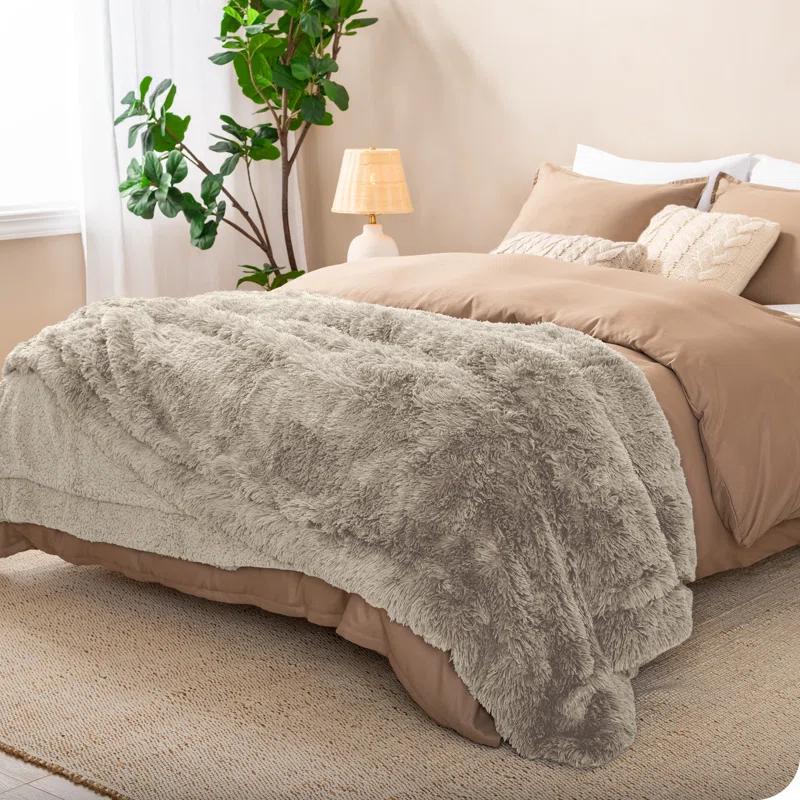 Bare Home Shaggy Faux Fur Sherpa Blanket