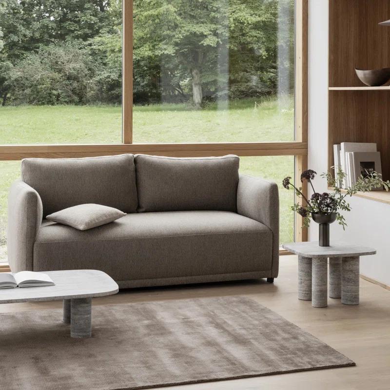 Blomus Rectangle Visca Solid Color Hand Loomed Viscose Area Rug in Beige