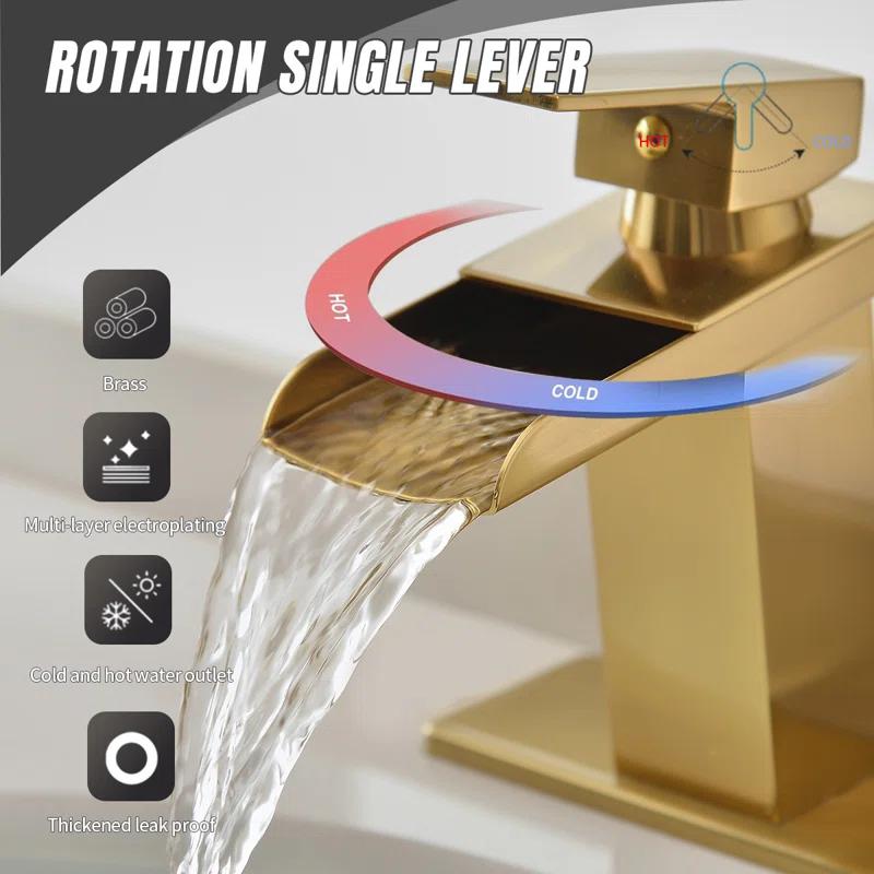 Single-Hole Single-handle Bathroom Faucet with Drain Assembly