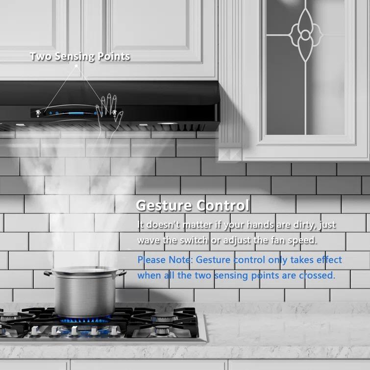 IKITCHEN VIKIO 30" 900 CFM Ducted Under Cabinet Range Hood With Intelligent Control C01-30-BSS