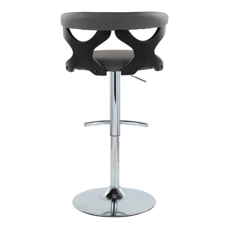 LumiSource Gardenia Swivel Upholstered Adjustable Height Counter Stool with Metal Frame (Set of 2)