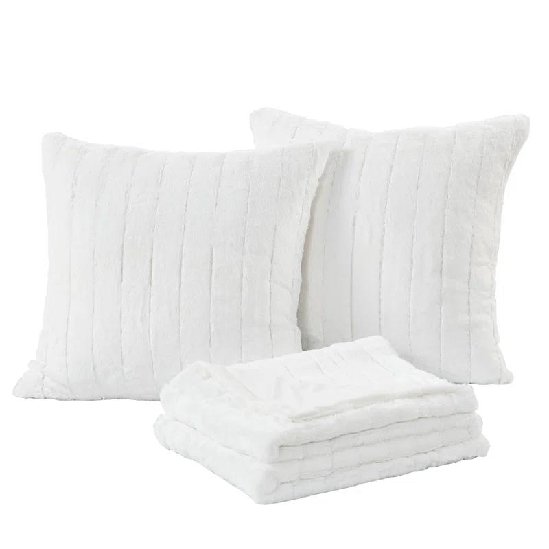 Home Soft Things Luxury Rabbit Faux Fur Throw Blanket
