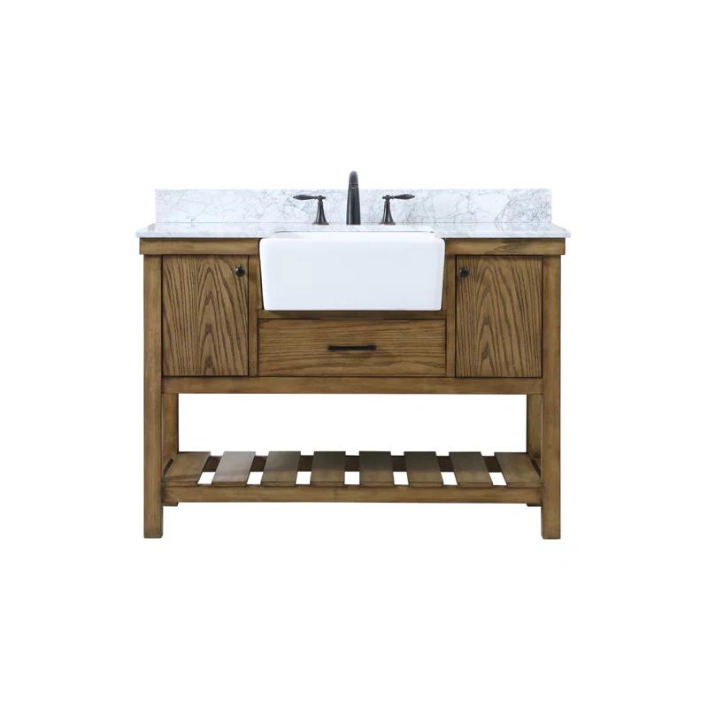 Elegant Kitchen and Bath Elegant Kitchen and Bath 42 Inch Single Bathroom Vanity in Driftwood with Backsplash