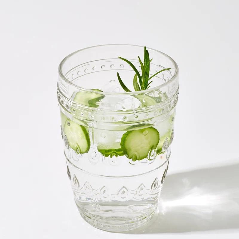 Euro Ceramica Fez Glassware 14oz Highball Glass Set (Set of 4)