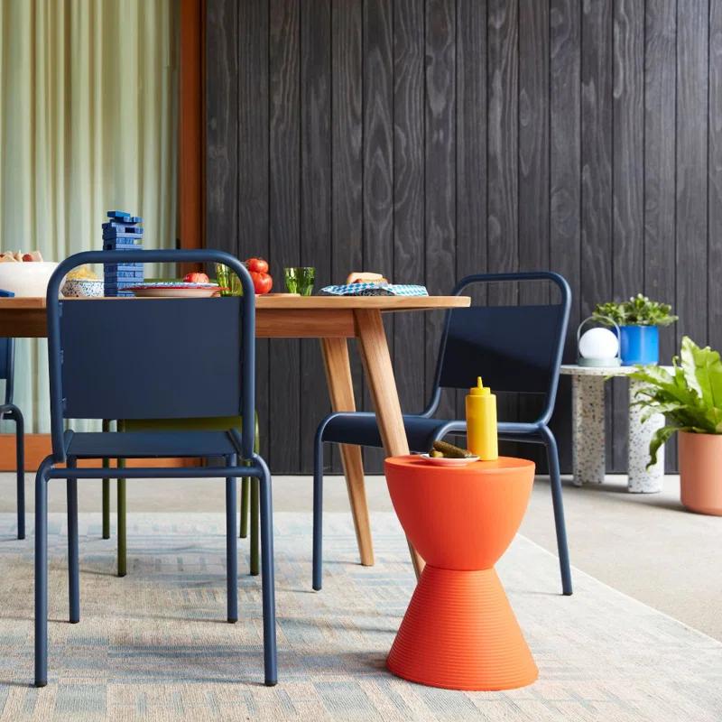 AllModern Durant Reversible Drum End Table with Storage – No Assembly Lightweight Accent Side Table for Indoor & Outdoor Use