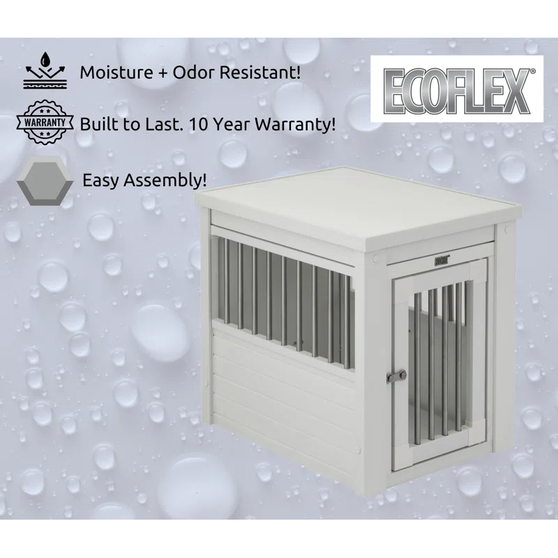 Southwick ECOFLEX Dog Crate End Table - Durable Wood-Plastic Composite with Stainless Steel Latch