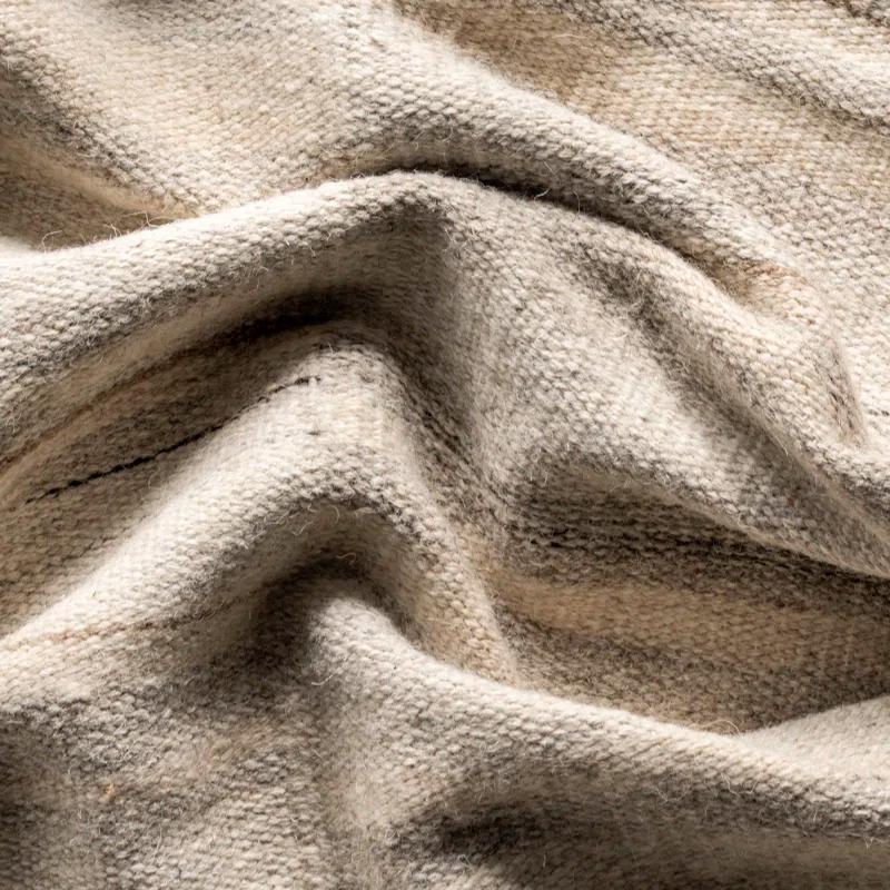 Latitude Run® Marble Striped Wool-Blend Beige Area Rug