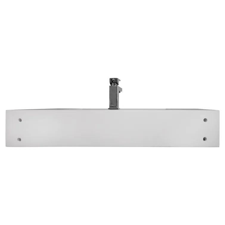 CastelloUSA Pyramid 36" Rectangular Wall Mount Solid Surface Bathroom Sink CB-GM-2053