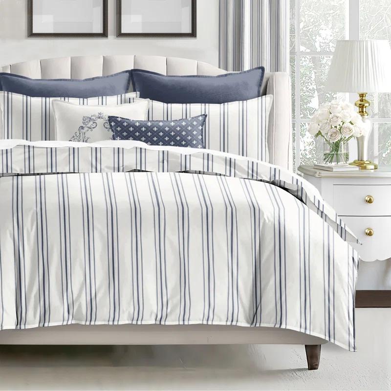 August Stripe Reversible Cotton Comforter Set