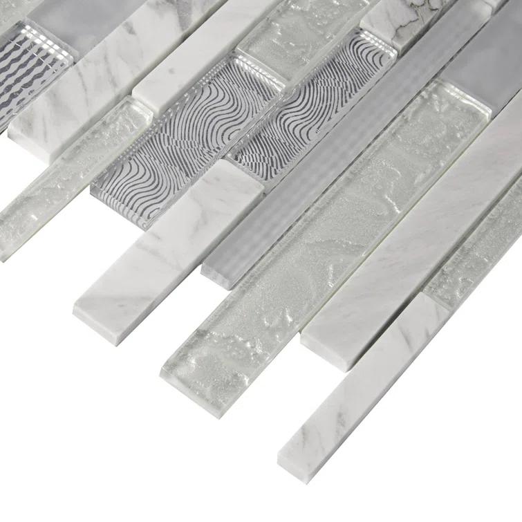 11.8" x 11.8" Glass Linear Mosaic Wall & Floor Tile