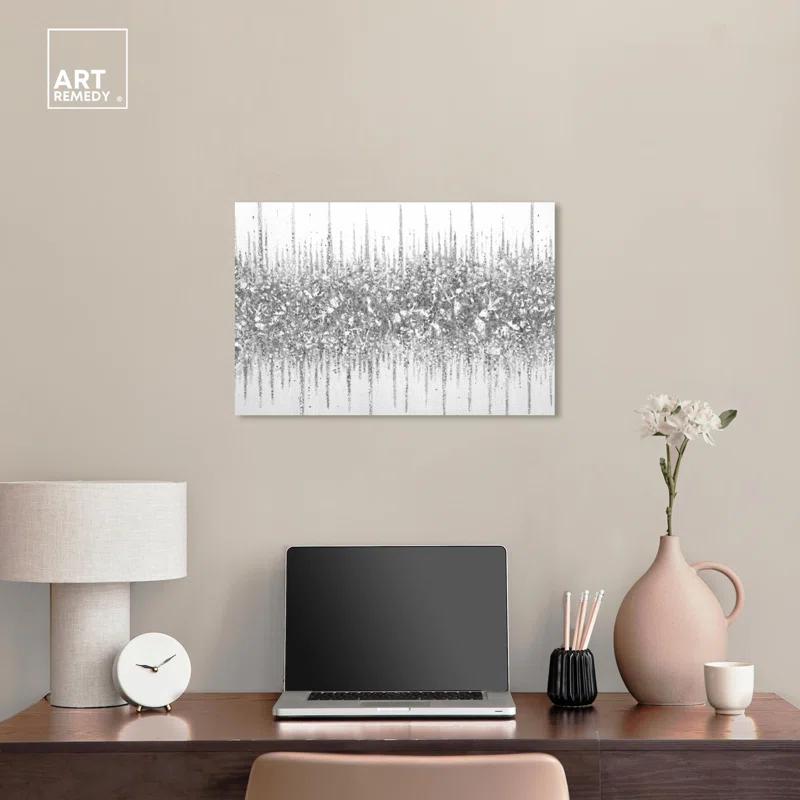 Art Remedy Grey Lines Inspo Canvas Modern Black White Abstract Art by Art Remedy