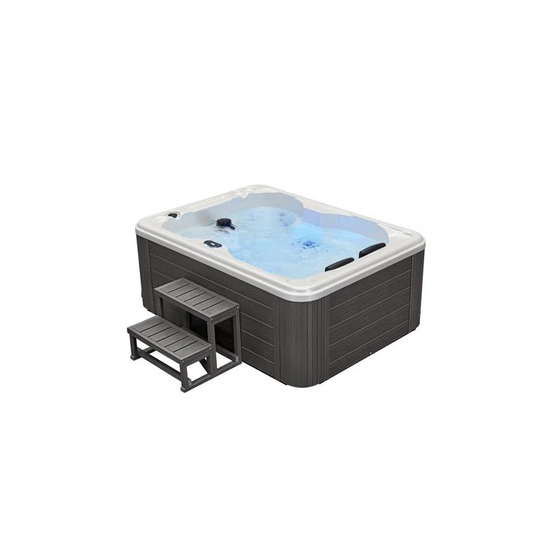 Luxury Spas Luxury Spas 4 - Person 39 - Jet Acrylic Rectangular Standard Hot Tub with Ozonator in Gray