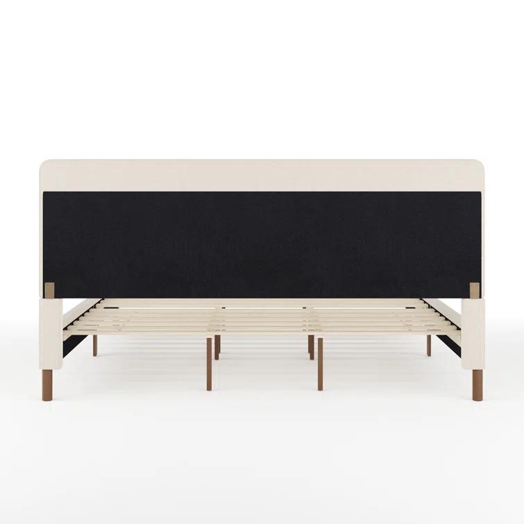 Martha Stewart Martha Stewart Britta Upholstered Platform Bed With Piped Detail Headboard