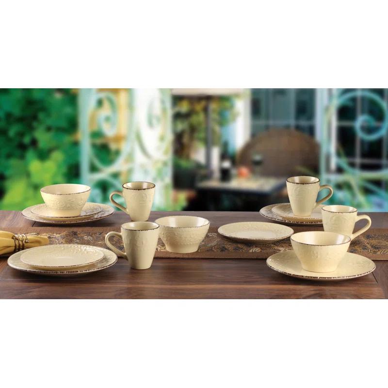 Lorren Home Trends Lorren 16 Piece Stoneware Dinnerware Set - Service for 4