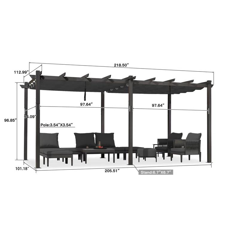 Purple Leaf Aluminum Pergola with Canopy