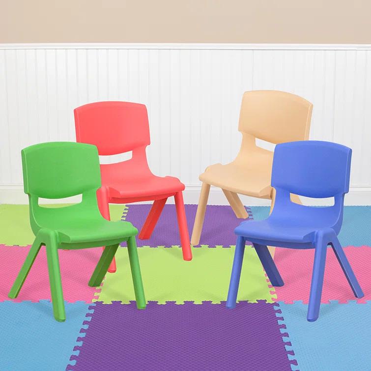 Flash Furniture Goddard Plastic Stack School Chair with Seat, 3rd-7th School Chair (Set of 4)