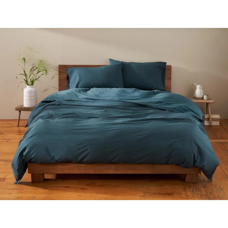 Organic Crinkled Percale Sheet Set