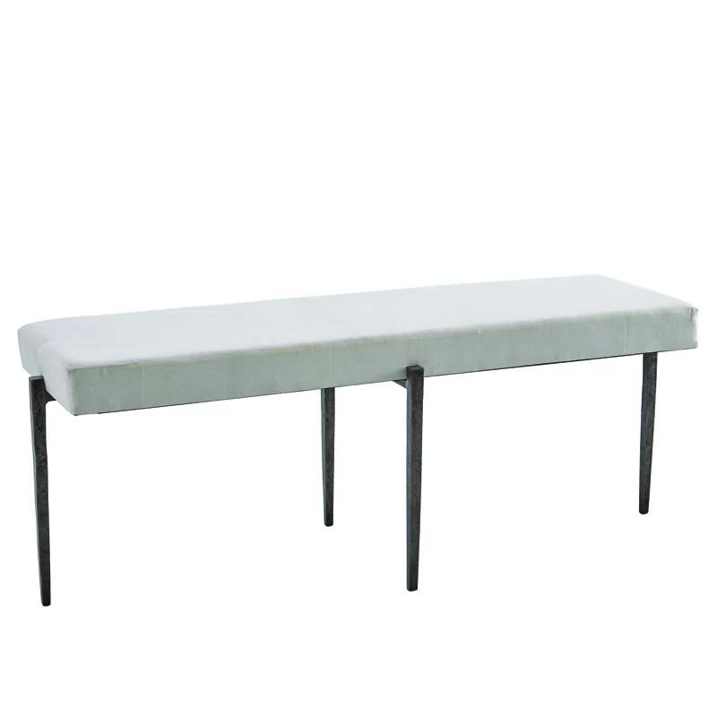 Studio A Home Laforge Bench-Natural Iron w/Muslin Cushion-Lg