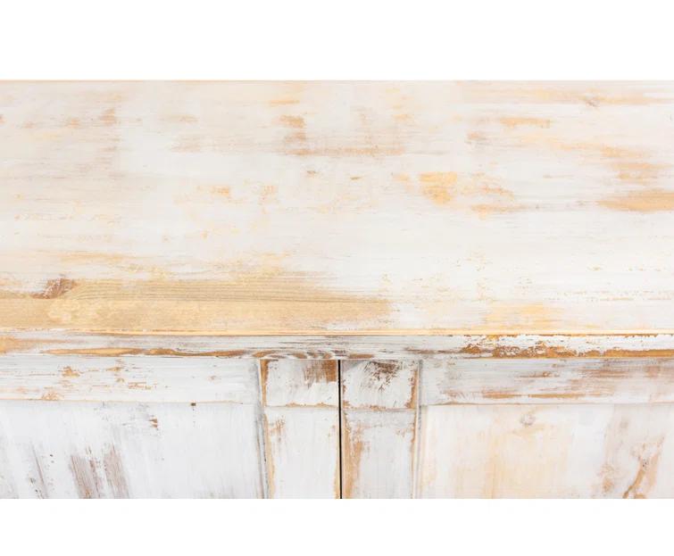 Luciana 112" Distressed White Wood Buffet