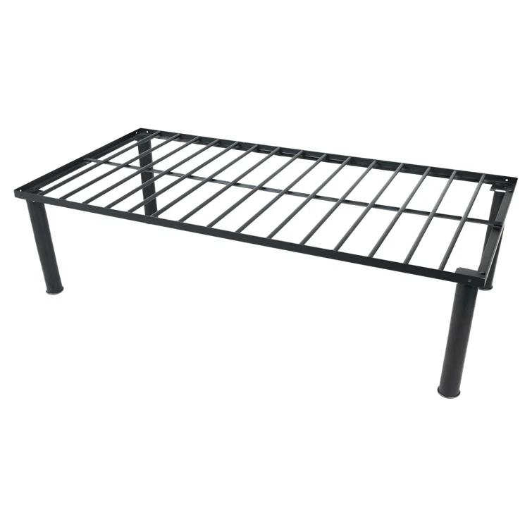 White Noise Ziva University Heavy Duty Steel Platform Bed Base with 3" Round Tube Legs | Wayfair