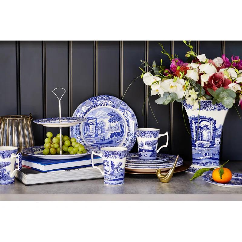 Spode Spode Blue Italian Hexagonal Vase 10.5"