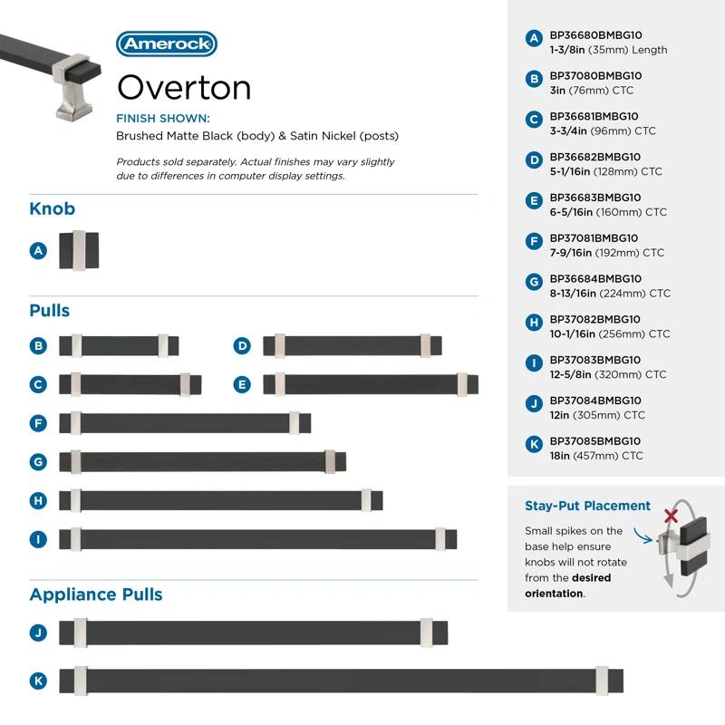 Amerock Overton 12 inch (305mm) Center-to-Center