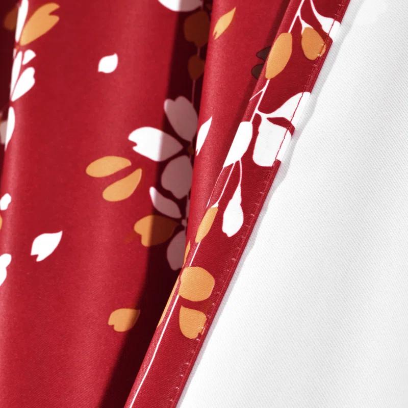 Lush Decor Weeping Flowers Floral Room Darkening Thermal Rod Pocket Curtain Panels (Set of 2)