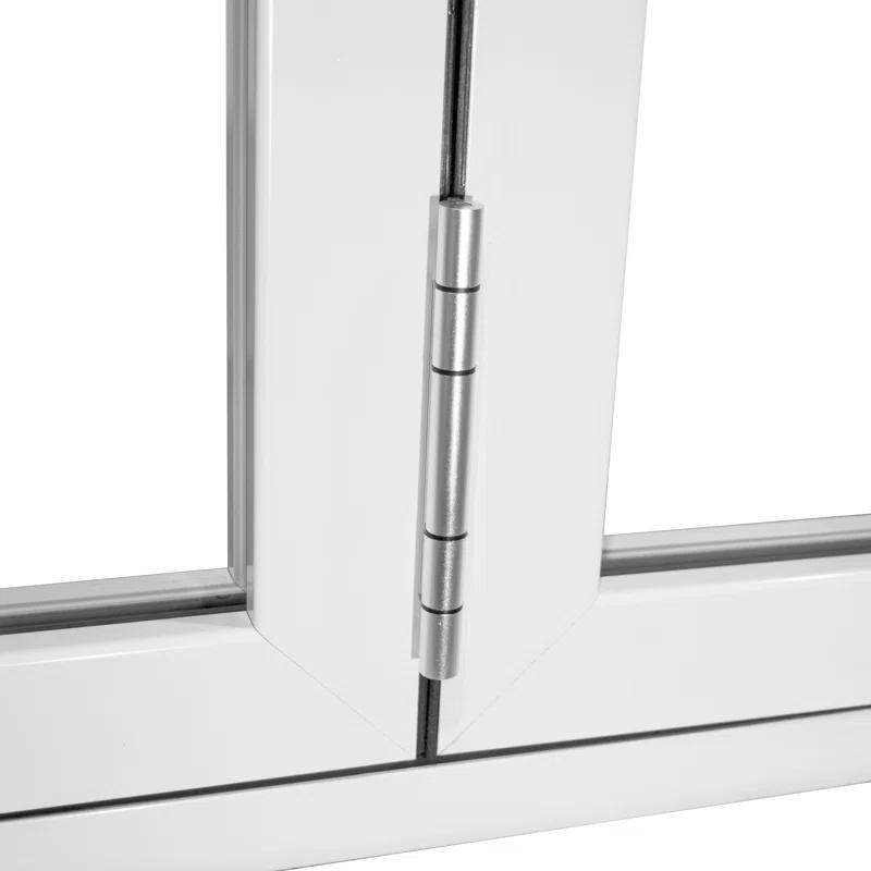 KaMic 120" inch 4 Panels Aluminum Folding Door In White, One Door Swing Out & Three Door Folded