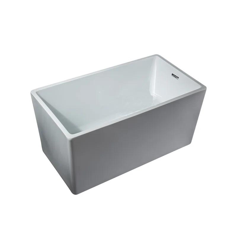 43.25'' x 27.5" Freestanding Soaking Acrylic Bathtub