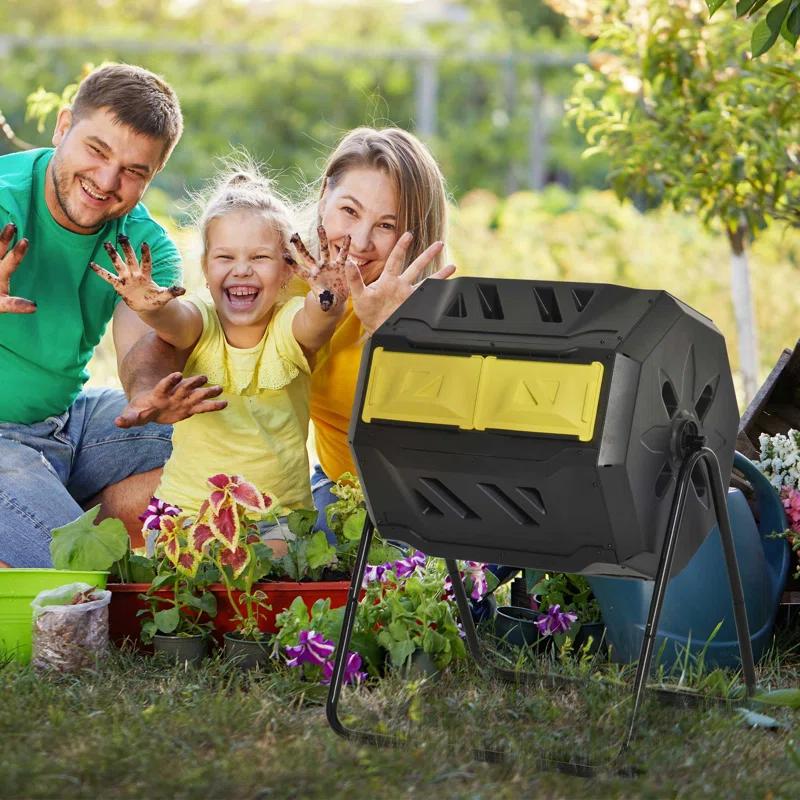 Outsunny 42.3 Gallons Outdoor Tumbler Composter with Latching Lid