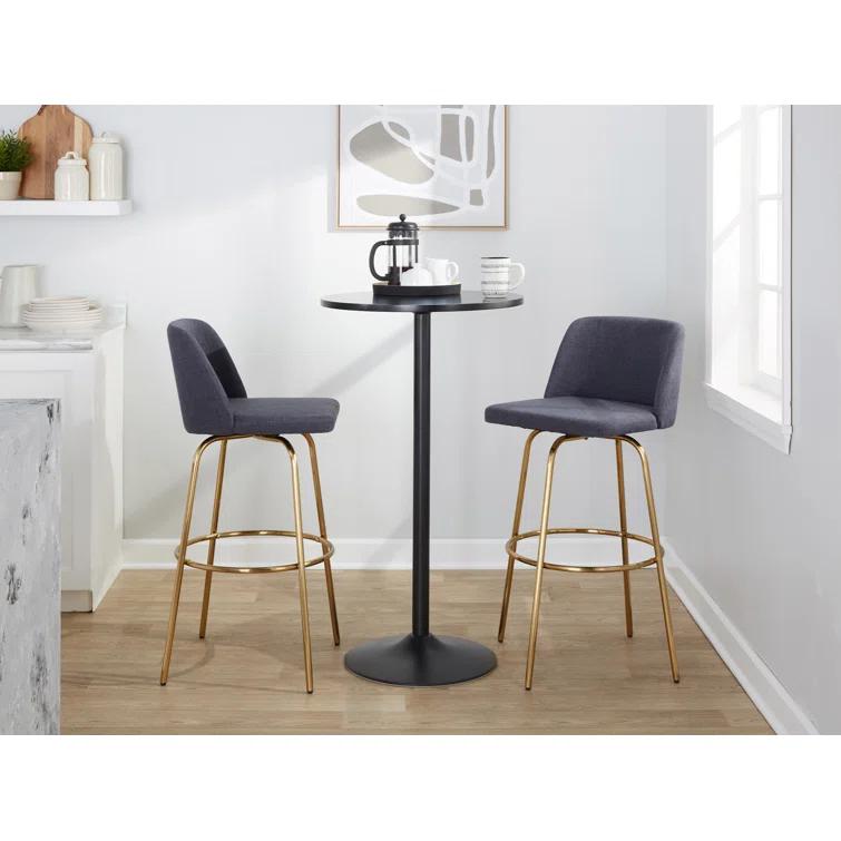 LumiSource Toriano Swivel Upholstered Counter Stool with Metal Frame (Set of 2)