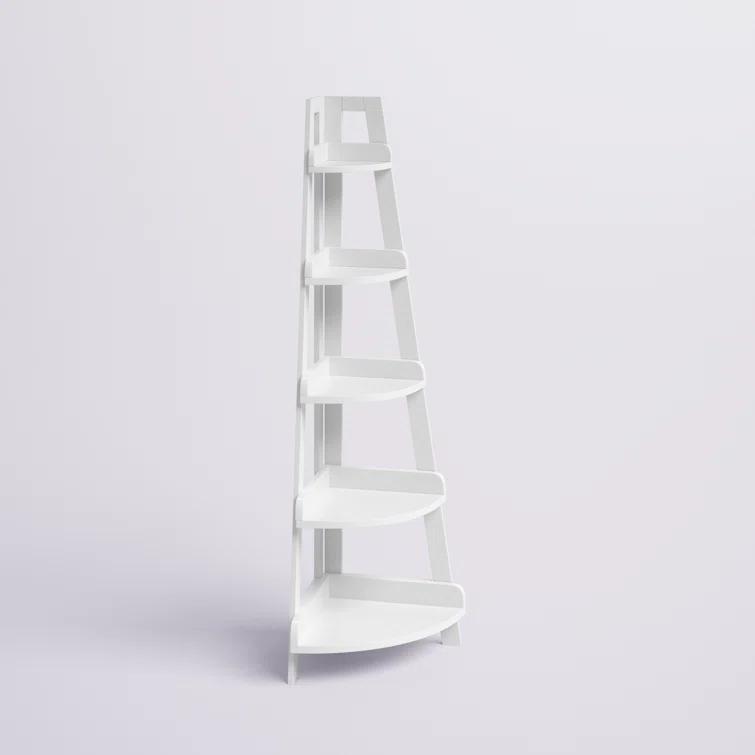 RiverRidge Home RiverRidge Amery 5-Tier Tall Corner Ladder Shelf Tower with Display Shelf and Corner Storage for Bathroom, Living Room, Office