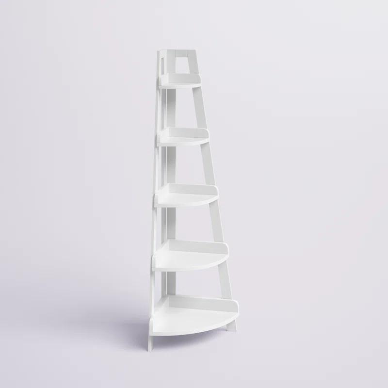 RiverRidge Home RiverRidge Amery 5-Tier Tall Corner Ladder Shelf Tower with Display Shelf and Corner Storage for Bathroom, Living Room, Office