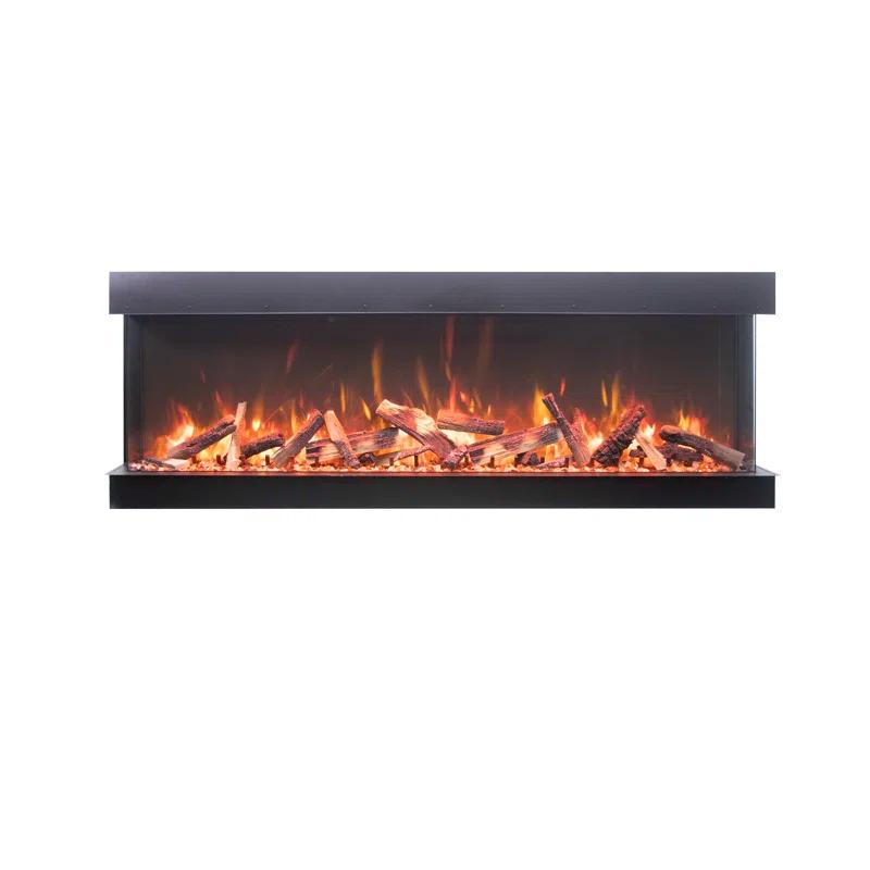 Amantii 72-TRU-VIEW-XL XT – 72″ Wide X 22″ In Height –3 Sided Glass / Indoor Or Outdoor Electric Fireplace