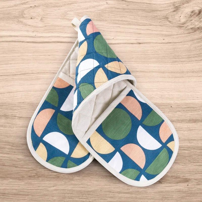 No. 918 Millennial Scandi Quilted Geometric Print Double Oven Mitt