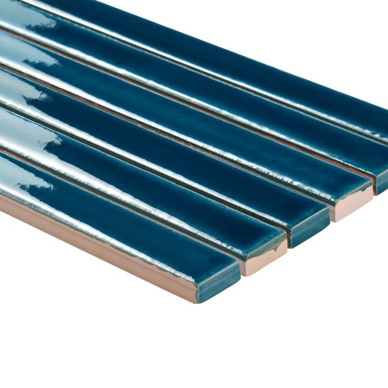 Vivanta 5.27 In. X 17.71 In. Glossy Ceramic Mosaic Elongated Subway Wall Tile (8 Sheets / Box)