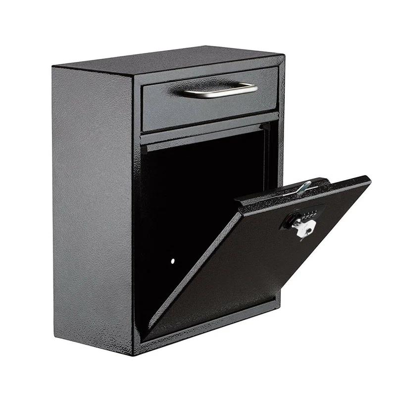 AdirOffice Wall-Mount Secure Drop Box Mailbox with Key and Combination Locking System