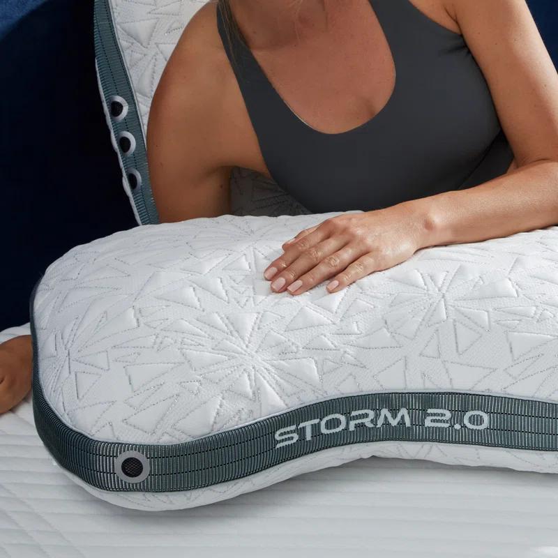Bedgear Bedgear Storm Cuddle Curve Performance Cooling Pillow for Side Sleepers- Medium Firmness