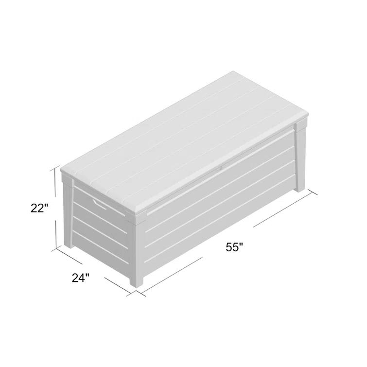 Keter Keter Brightwood 120 Gallon Large Durable Outdoor Storage and Weather Resistant Resin Deck Box