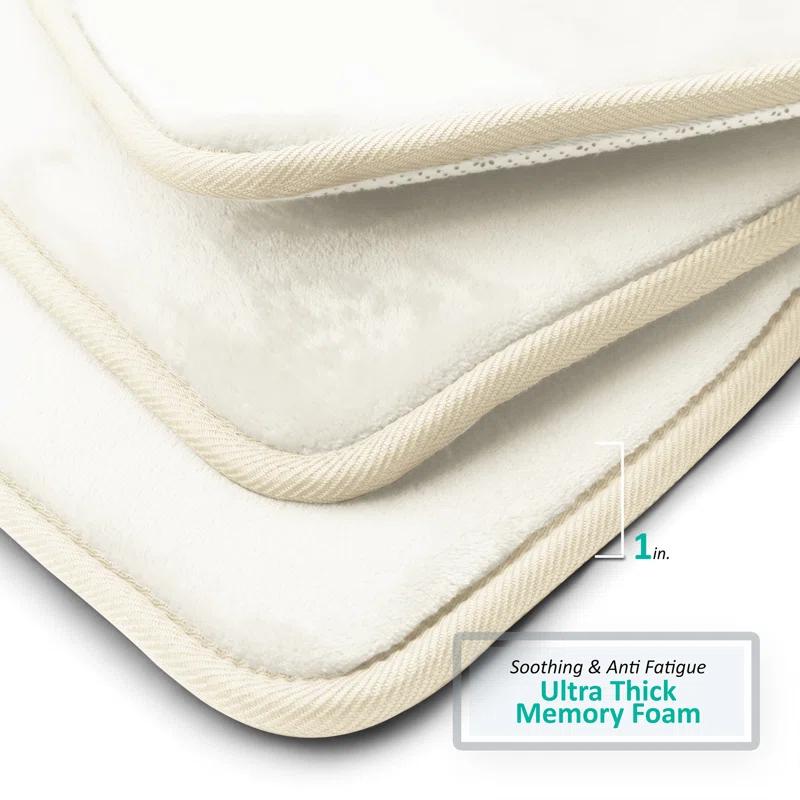 Clara Clark Ultra Soft and Absorbent Memory Foam Bath Rug Set with Non-Slip Backing