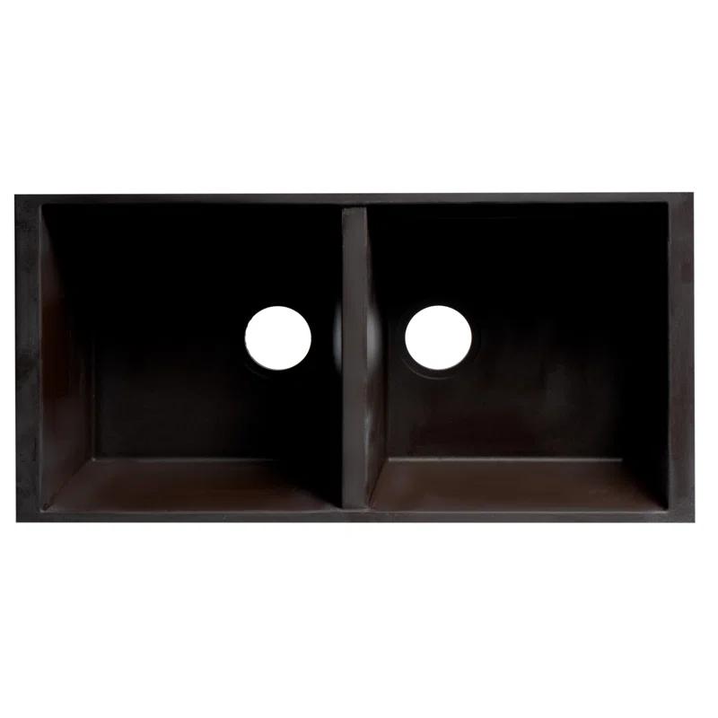 Alfi Brand AB3420UM-C 33.88'' L Undermount Double Bowl Granite Kitchen Sink