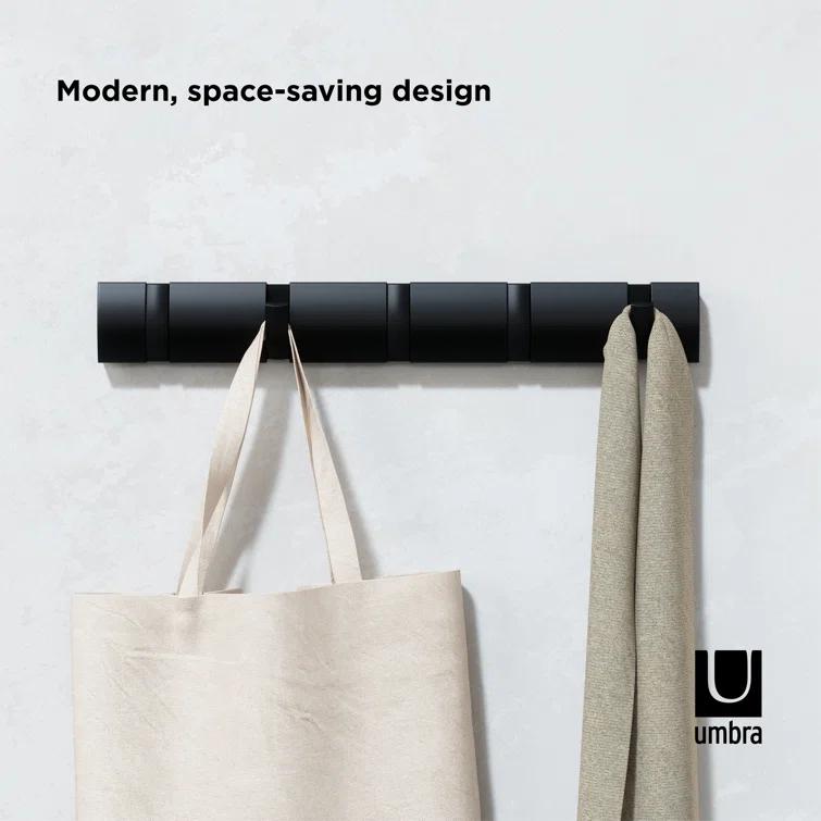 Umbra Flip Solid Wood Wall 5 - Hook Wall Mounted Coat Rack